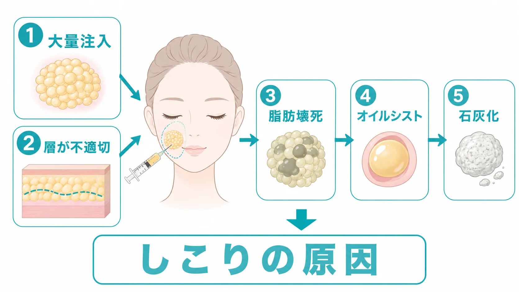 脂肪注入（顔）のしこりの原因のアイキャッチ画像